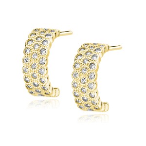 Cercei argint placati cu aur galben cu pietre DiAmanti Z0930EG_W-DIA (Argint 925‰ 4 g.)